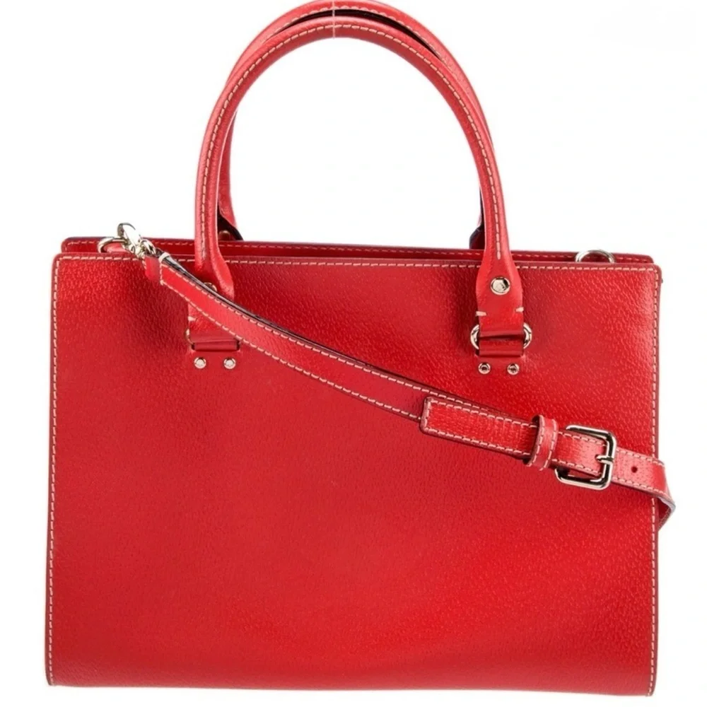 Kate Spade Wellsey Vibrant Red Leather Satchel NWOT